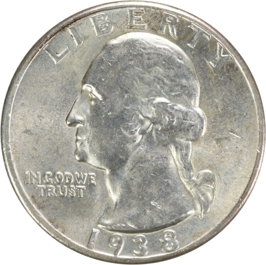 1938 Washington 25C Silver Quarter Choice BU Uncertified (1 of 2)