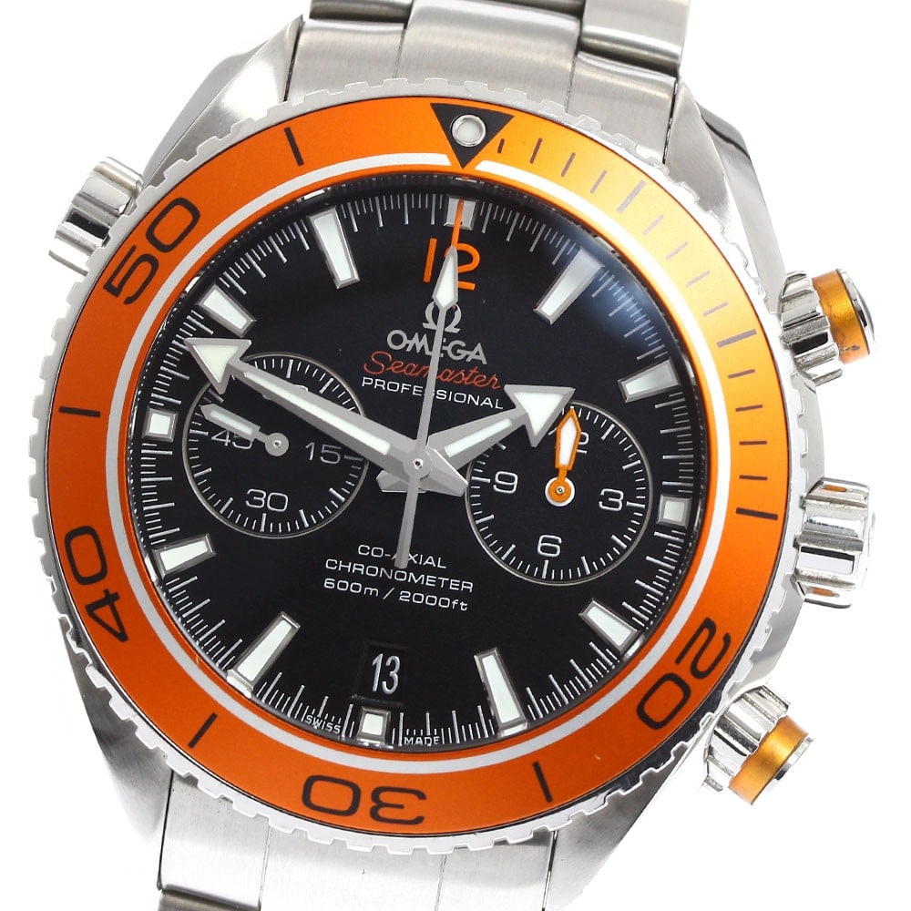 OMEGA Seamaster Planet Ocean 600M Chronograph Wristwatch: OMEGA Seamaster Planet Ocean 600M Chronograph Wristwatch This OMEGA Seamaster Planet Ocean 600M Chronograph wristwatch is a Swiss-made timepiece designed for men. It features the renowned craftsmanshi