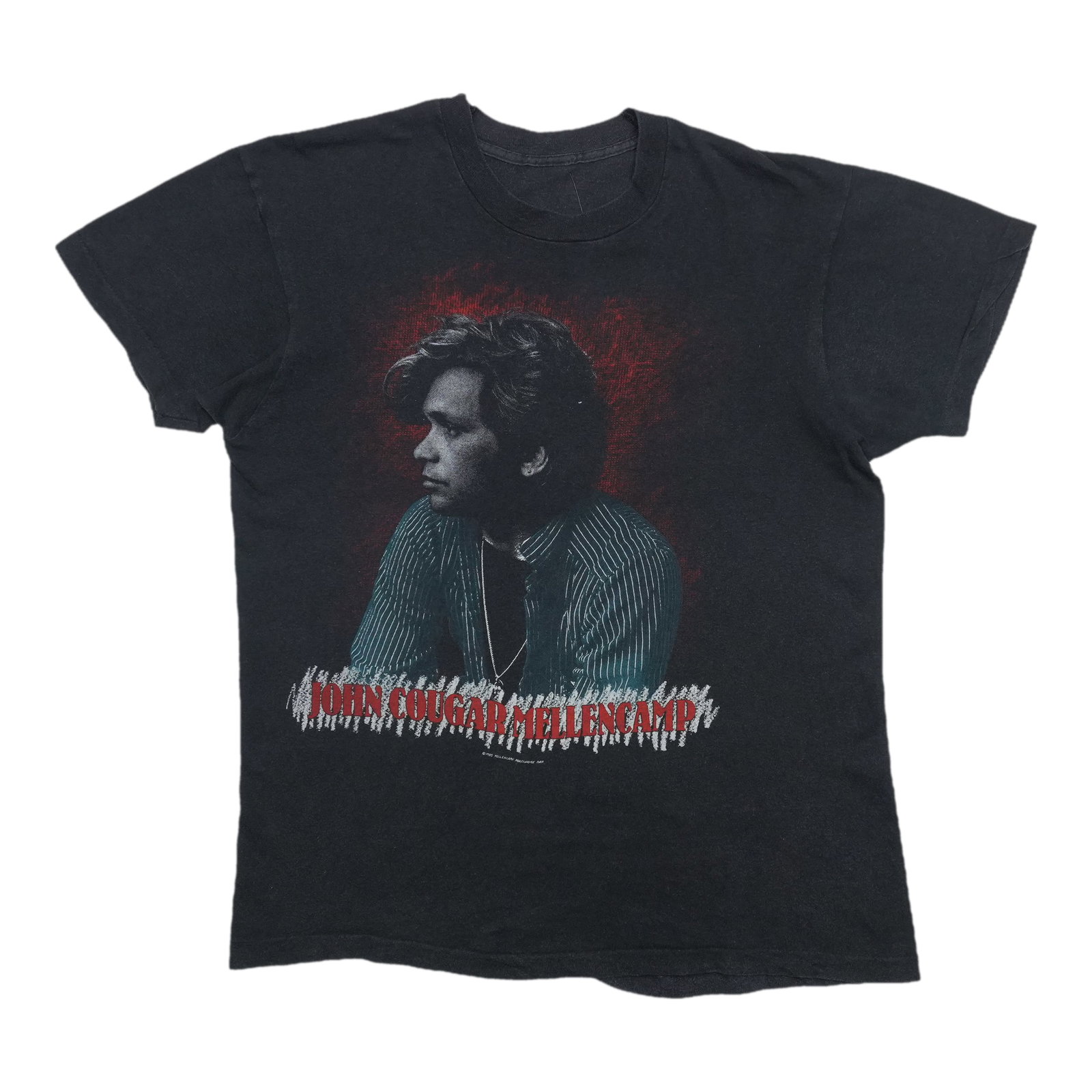 Vintage 1985 John Cougar Mellencamp Black Cotton Tee (1 of 4)