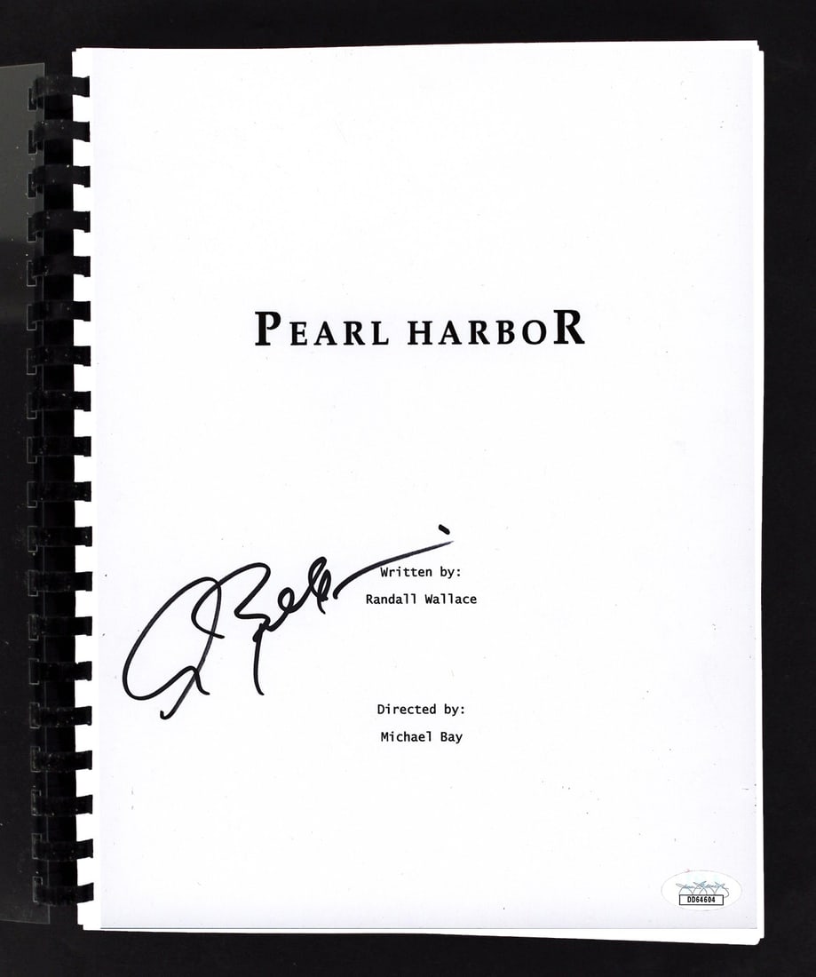 Alec Baldwin Signed Pearl Harbor Replica Script with JSA COA: Alec Baldwin Signed Pearl Harbor Replica Script with JSA COA This is an original replica movie script from Pearl Harbor, personally autographed by Alec Baldwin. The signature has been authenticated by