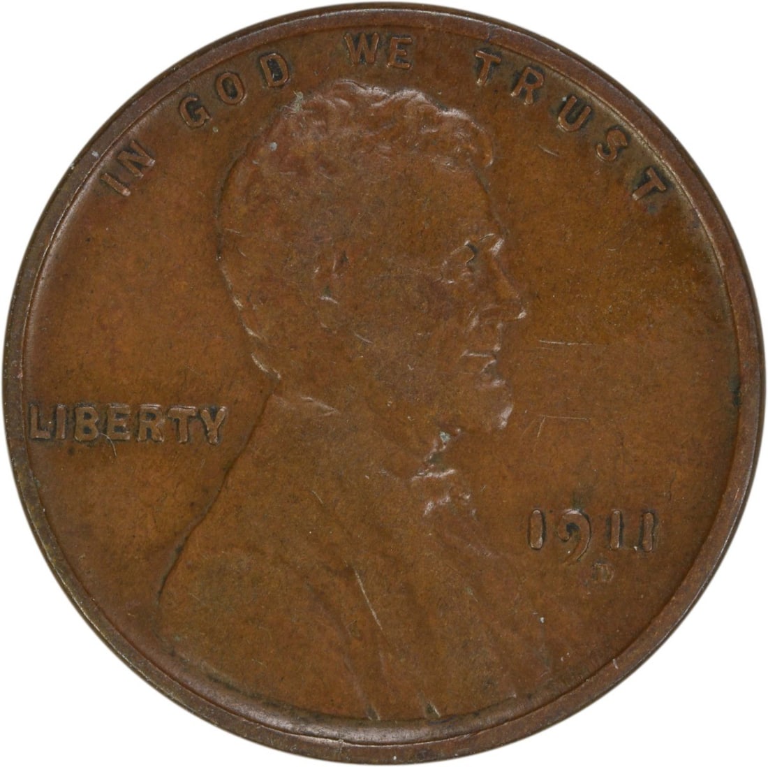 1911 D Lincoln Wheat Copper Small Cent EF Uncertified (1 of 2)