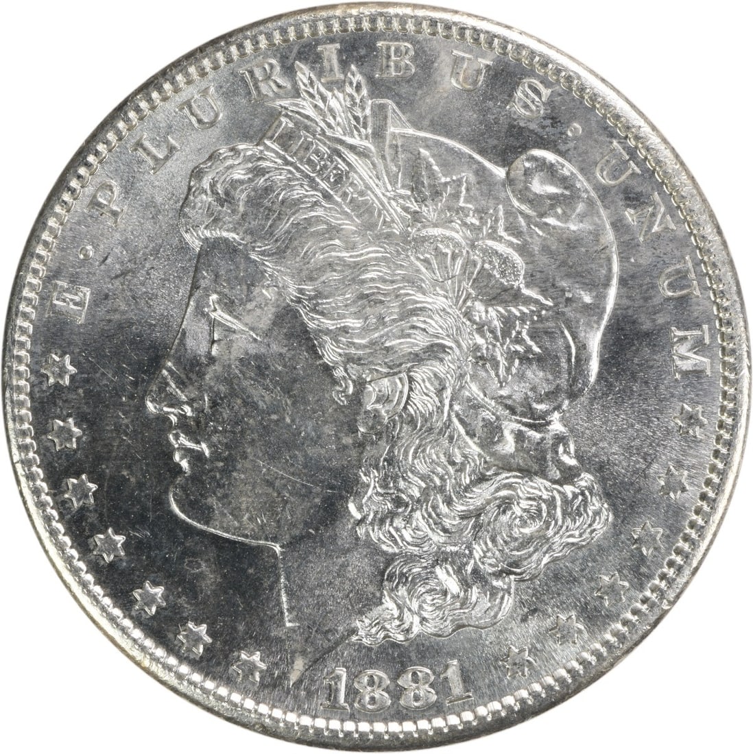 Choice BU 1881 S Morgan Dollar Uncertified Silver Coin United States: Choice BU 1881 S Morgan Dollar Uncertified Silver Coin United States This is an 1881-S Morgan Silver Dollar from the United States, featuring a Choice Brilliant Uncirculated (BU) grade. The coin is un