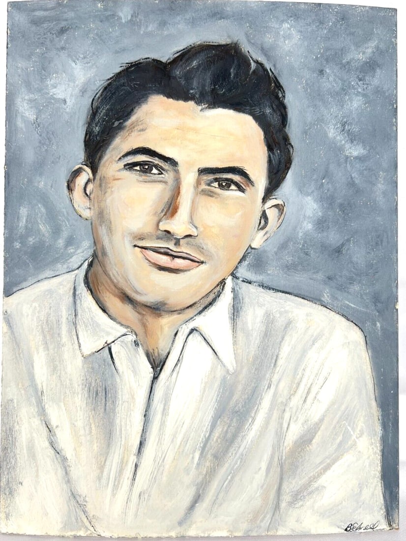 Gregory Peck Oil Painting by Elizabeth Schnell with Certificate of Authenticity: Gregory Peck Oil Painting by Elizabeth Schnell with Certificate of Authenticity This stunning oil on board painting features Mr. Gregory Peck, created by artist Elizabeth Schnell. The artwork is signe