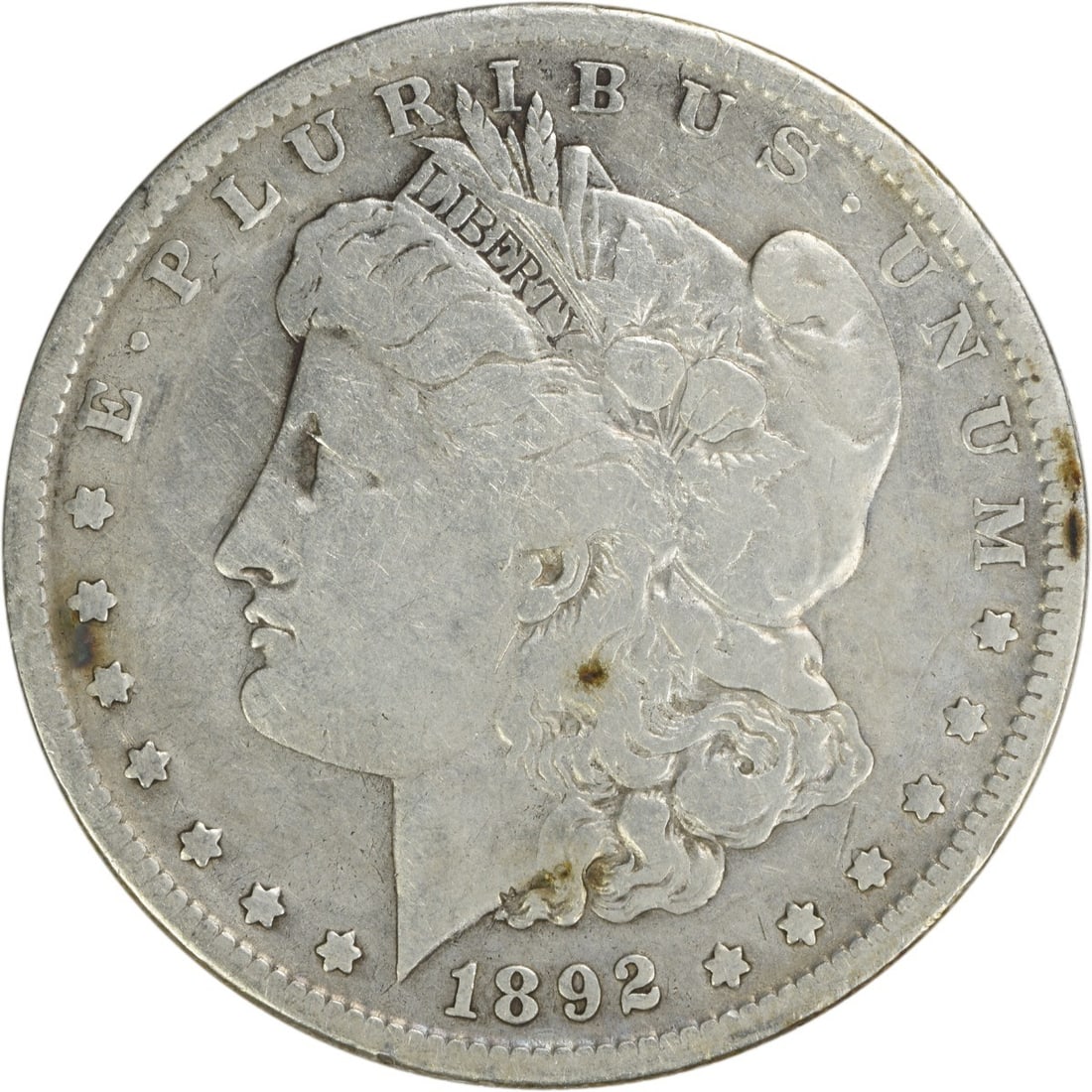 1892-S Morgan Silver Dollar VG Uncertified 90% Silver Coin: 1892-S Morgan Silver Dollar VG Uncertified 90% Silver Coin This 1892-S Morgan Silver Dollar is a notable piece of numismatic history. Crafted in San Francisco, this coin features a composition of 90% 