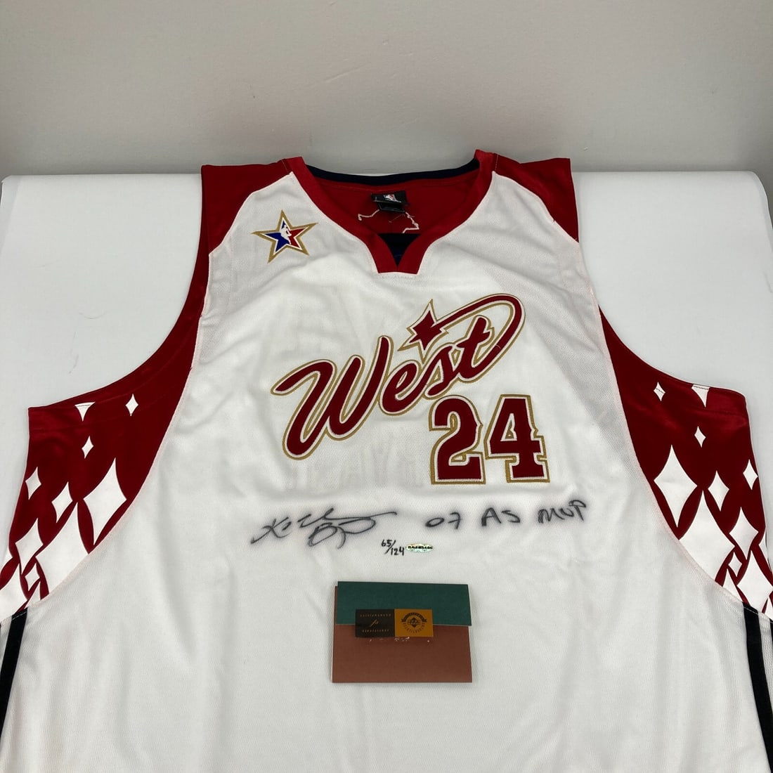 Kobe Bryant 2007 All Star Game Jersey Signed MVP UDA JSA 42/124: Kobe Bryant 2007 All Star Game Jersey Signed MVP UDA JSA 42/124 Celebrate the legacy of Kobe Bryant with this limited edition 2007 NBA West All Star jersey, authentically signed by the basketball icon