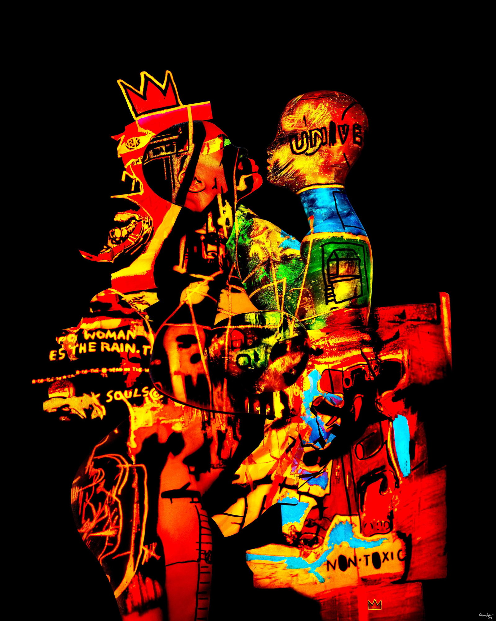 Giuliano Bekor JM Basquiat-GB6 Abstract Photography Ed. 1/8 60 x 48 inches: Giuliano Bekor JM Basquiat-GB6 Abstract Photography Ed. 1/8 60 x 48 inches Experience the captivating world of abstract art with "JM Basquiat-GB6" by Giuliano Bekor. This stunning piece, created in 20
