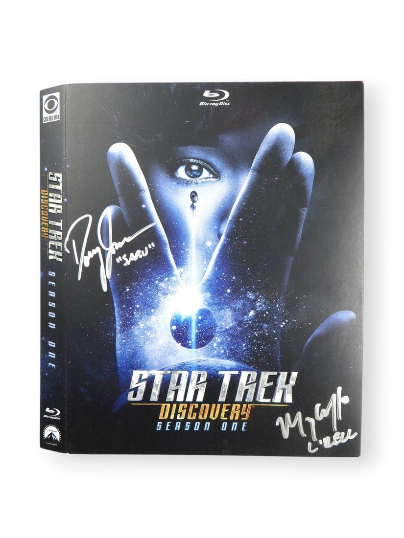 Star Trek Discovery Blu-ray Slipcover Signed by Doug Jones and Mary Chieffo JSA Authenticated: Star Trek Discovery Blu-ray Slipcover Signed by Doug Jones and Mary Chieffo JSA Authenticated This Blu-ray slipcover for Star Trek Discovery has been autographed by Doug Jones and Mary Chieffo. The si