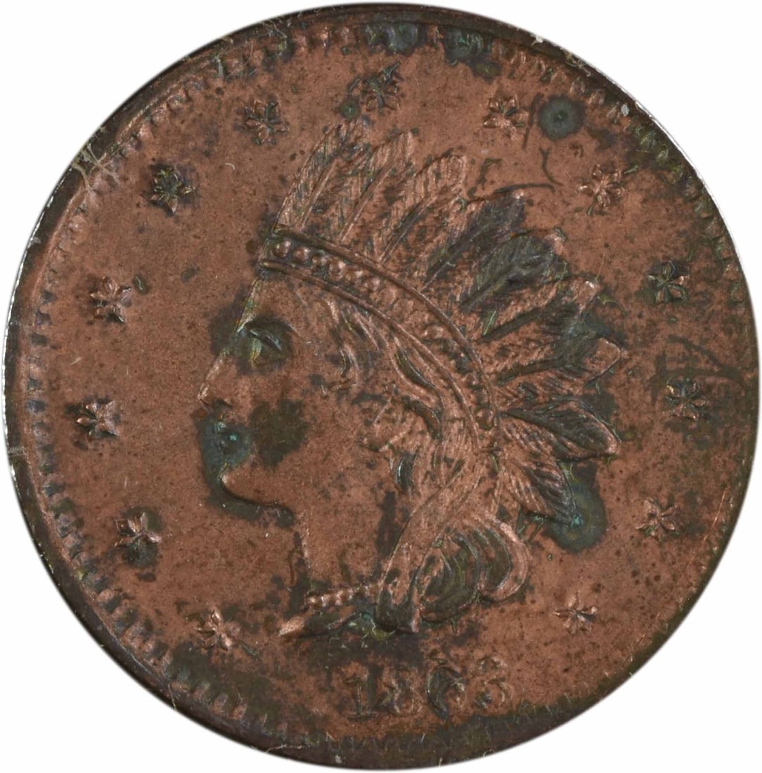 New York Civil War Store Card Token 1863 NY-630-BE 1017 UNC: New York Civil War Store Card Token 1863 NY-630-BE 1017 UNC This is an 1863 Civil War token store card from New York, identified as NY-630-BE/1017. The token is from the United States and is in uncirc