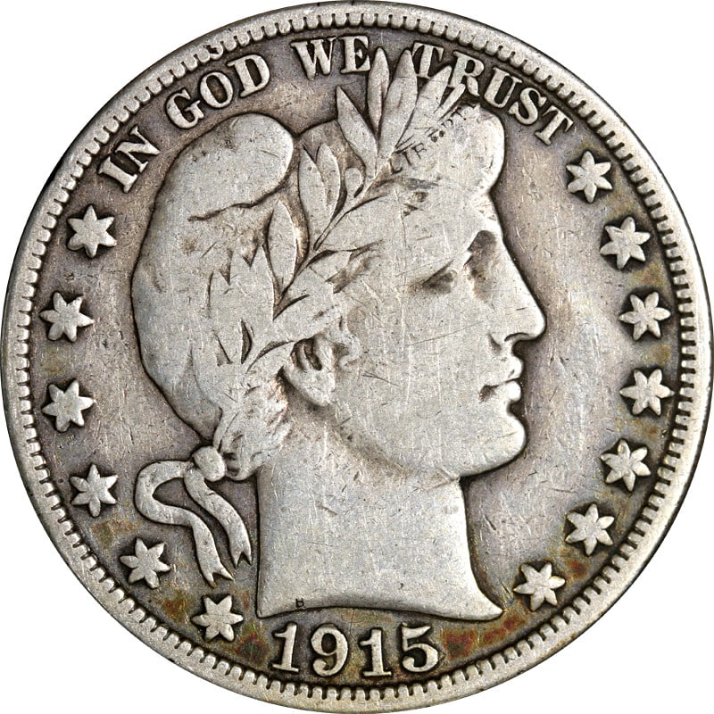 Barber Half Dollar 1915-S Silver Coin: Barber Half Dollar 1915-S Silver Coin This is a 1915-S Barber Half Dollar from the United States. The coin is composed of 0.9 fineness silver and is in circulated, pre-owned condition. It is uncertifi