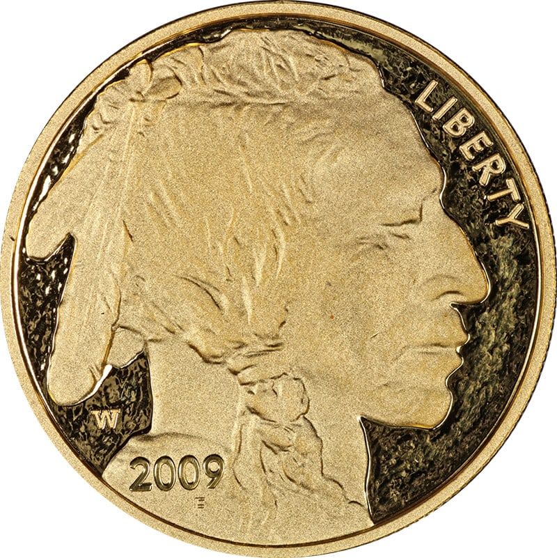 2009-W $50 Gold Buffalo Proof with OGP and COA Uncirculated: 2009-W $50 Gold Buffalo Proof with OGP and COA Uncirculated This is an original 2009-W Buffalo Gold $50 Proof coin. Struck at the West Point Mint, it is composed of .9999 fine gold and comes uncircula