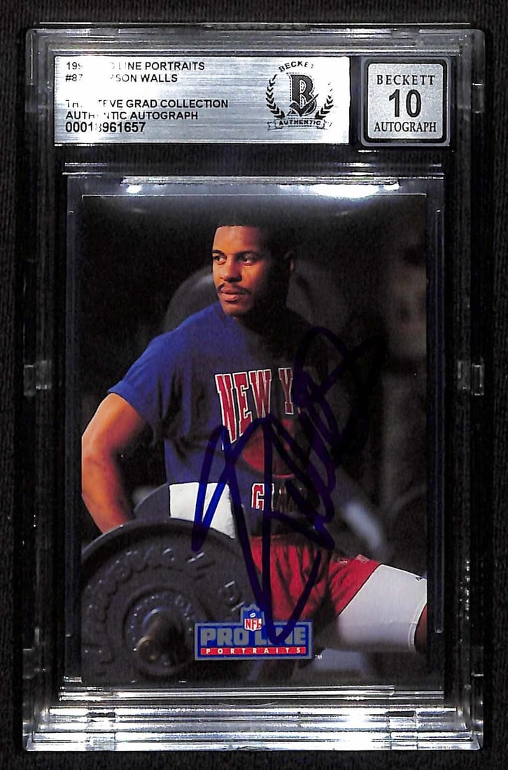 Beckett Authenticated Everson Walls 1991 Pro Line Portraits Auto 10 Card: Beckett Authenticated Everson Walls 1991 Pro Line Portraits Auto 10 Card This 1991 Pro Line Portraits football trading card features a hand-signed autograph from Everson Walls, renowned defensive back