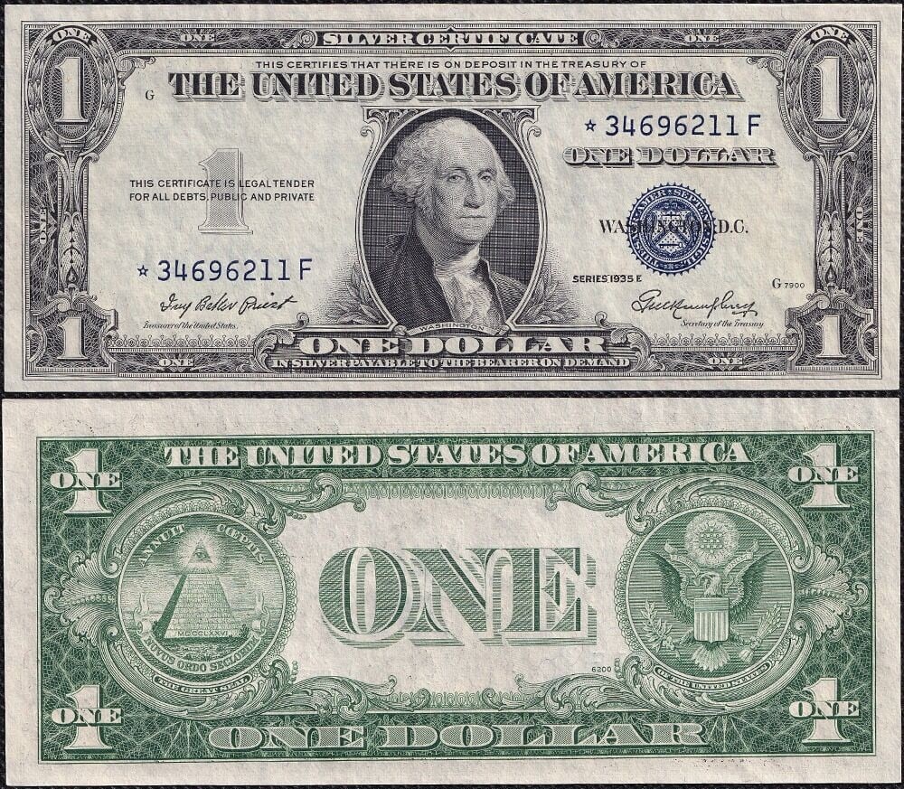 1935-E $1 Silver Certificate FR 1614 Star Note Gem CU (1 of 3)