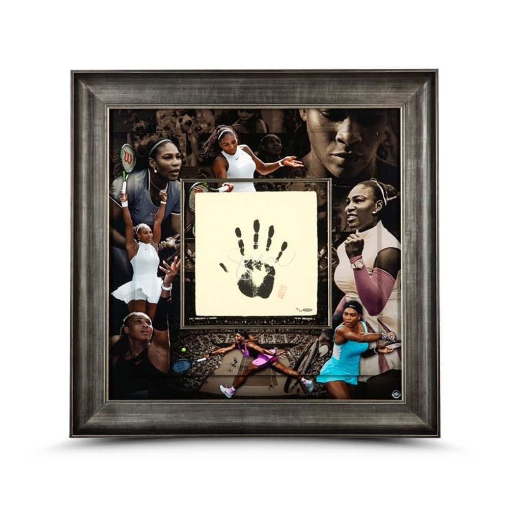 Serena Williams Autographed 36x26 Framed Tegata Handprint Photo Limited Edition #/25: Serena Williams Autographed 36x26 Framed Tegata Handprint Photo Limited Edition #/25 This striking 36x26 framed tegata handprint photo of Serena Williams is a limited edition piece, numbered to just 2