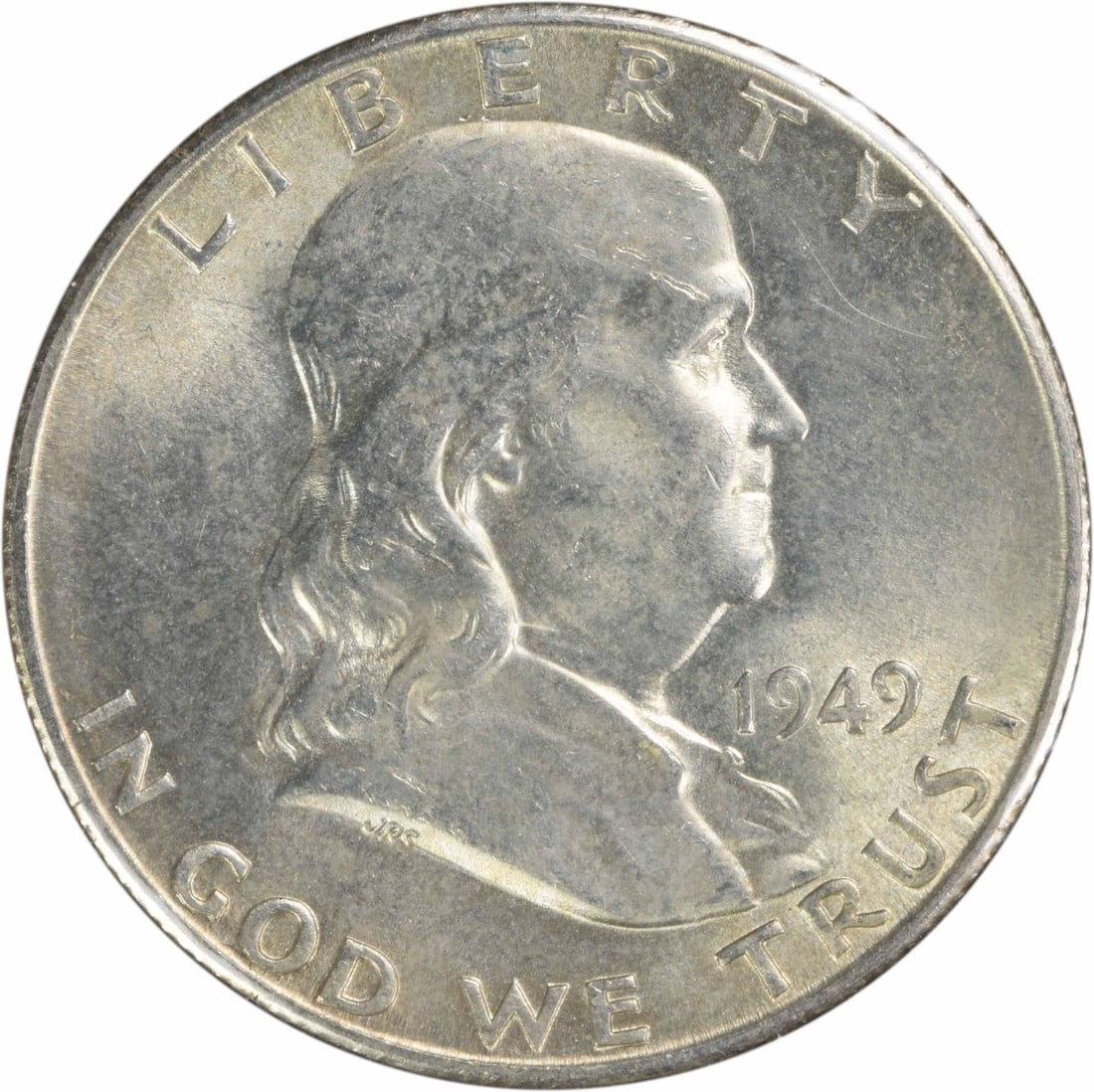 1949-S Franklin Silver Half Dollar RPM1 AU Uncertified (1 of 2)