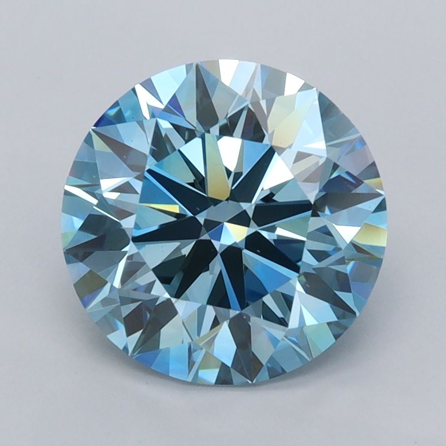 Ideal Loose Diamond - ROUND 2.69ct Fancy Vivid Blue VS1: Ideal Loose Diamond - ROUND 2.69ct Fancy Vivid Blue VS1 Source: This is a real non-mined Diamond that has been grown in a lab Shape: ROUND Carats: 2.69 Color: Fancy Vivid Blue Certification: IGI Video