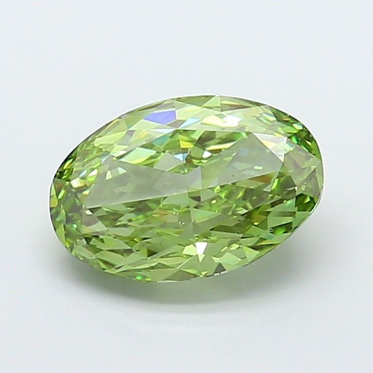 Loose Diamond - OVAL 4.05ct Fancy Vivid Green VS2: Loose Diamond - OVAL 4.05ct Fancy Vivid Green VS2 Source: This is a real non-mined Diamond that has been grown in a lab Shape: OVAL Carats: 4.05 Color: Fancy Vivid Green Certification: IGI Video: