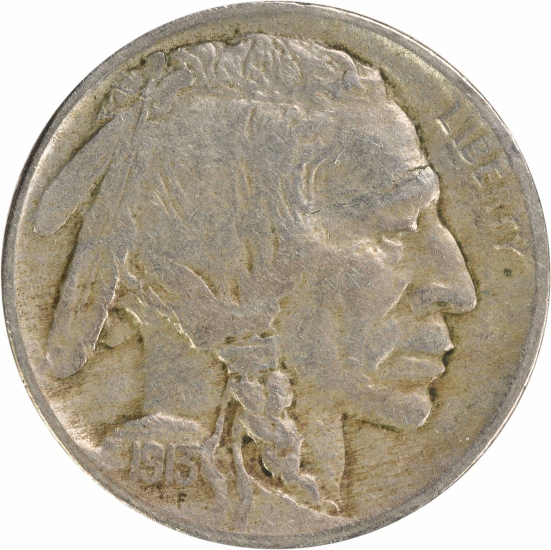 1913-D Buffalo Nickel Type 2 VF Uncertified Coin by James Earle Fraser (1 of 2)