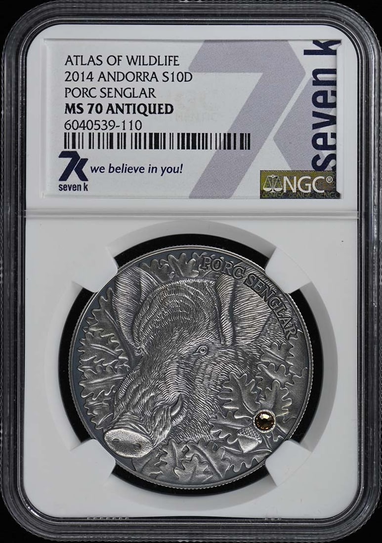 2014 Andorra Porc Senglar S10D NGC MS70 Uncirculated Coin (1 of 2)