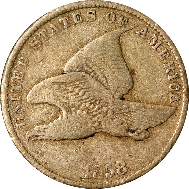 1858 Small Letters Flying Eagle Copper Cent United States (1 of 2)