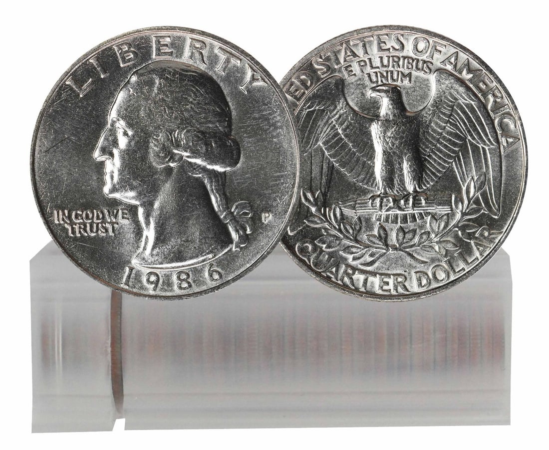 40-Coin Roll 1986 P Washington Clad Quarter Uncirculated (1 of 3)