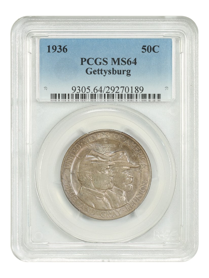 Gettysburg 1936 Half Dollar PCGS MS64 Classic Silver Commemorative Coin (1 of 4)