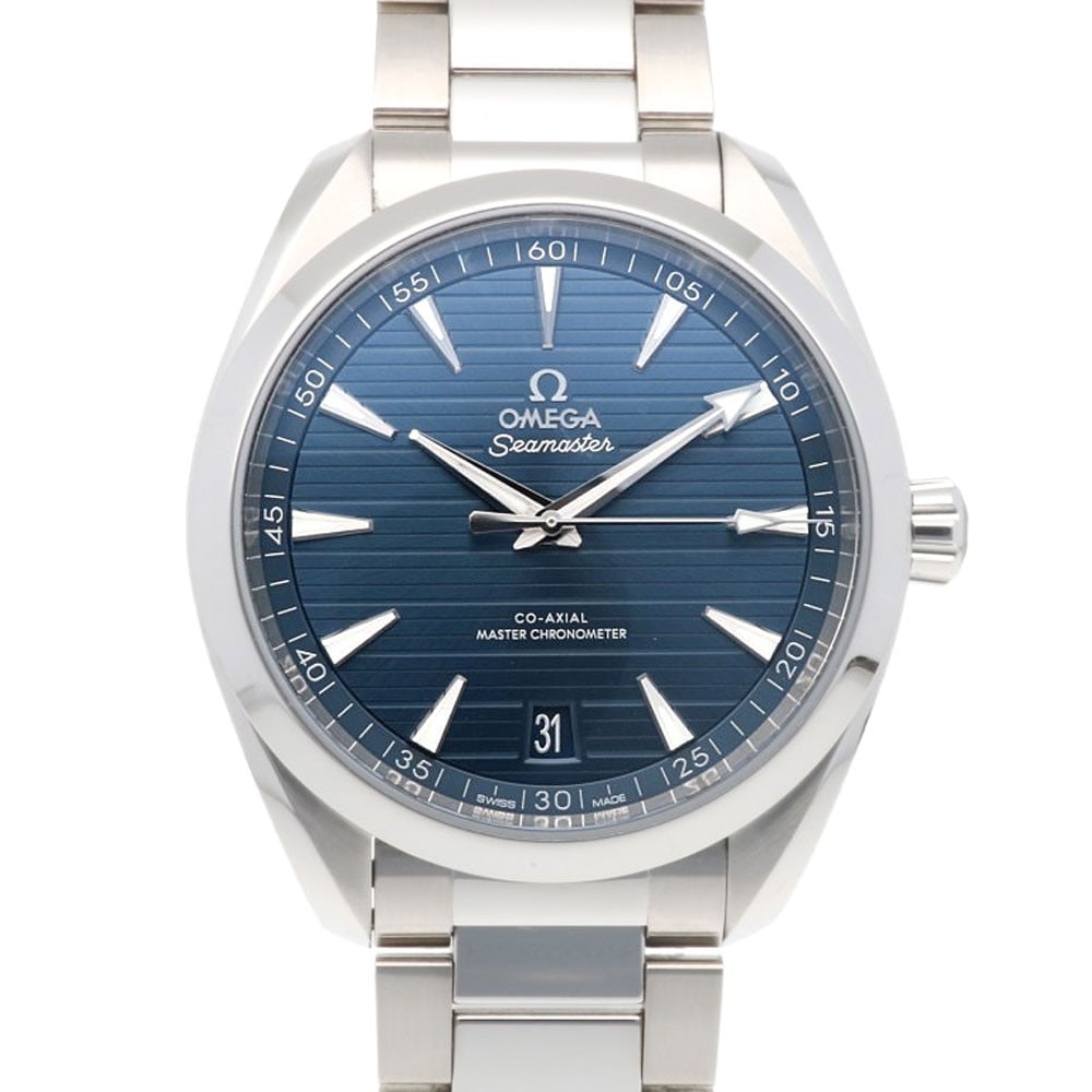 Omega Seamaster Aqua Terra 150m Men's Wristwatch: Omega Seamaster Aqua Terra 150m Men's Wristwatch This OMEGA Seamaster Aqua Terra 150m wristwatch is designed for men and features Swiss craftsmanship. It is a pre-owned timepiece, offering the quality