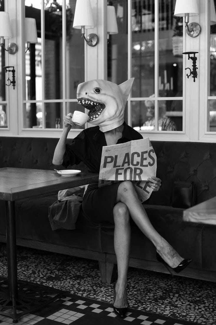 Olha Stepanian 'Thirst' Black & White Photography 39 x 31 Edition 1 of 7: Olha Stepanian 'Thirst' Black & White Photography 39 x 31 Edition 1 of 7 Experience the captivating surrealism of "Thirst," a striking black and white photograph by Olha Stepanian, measuring 39" x 31"