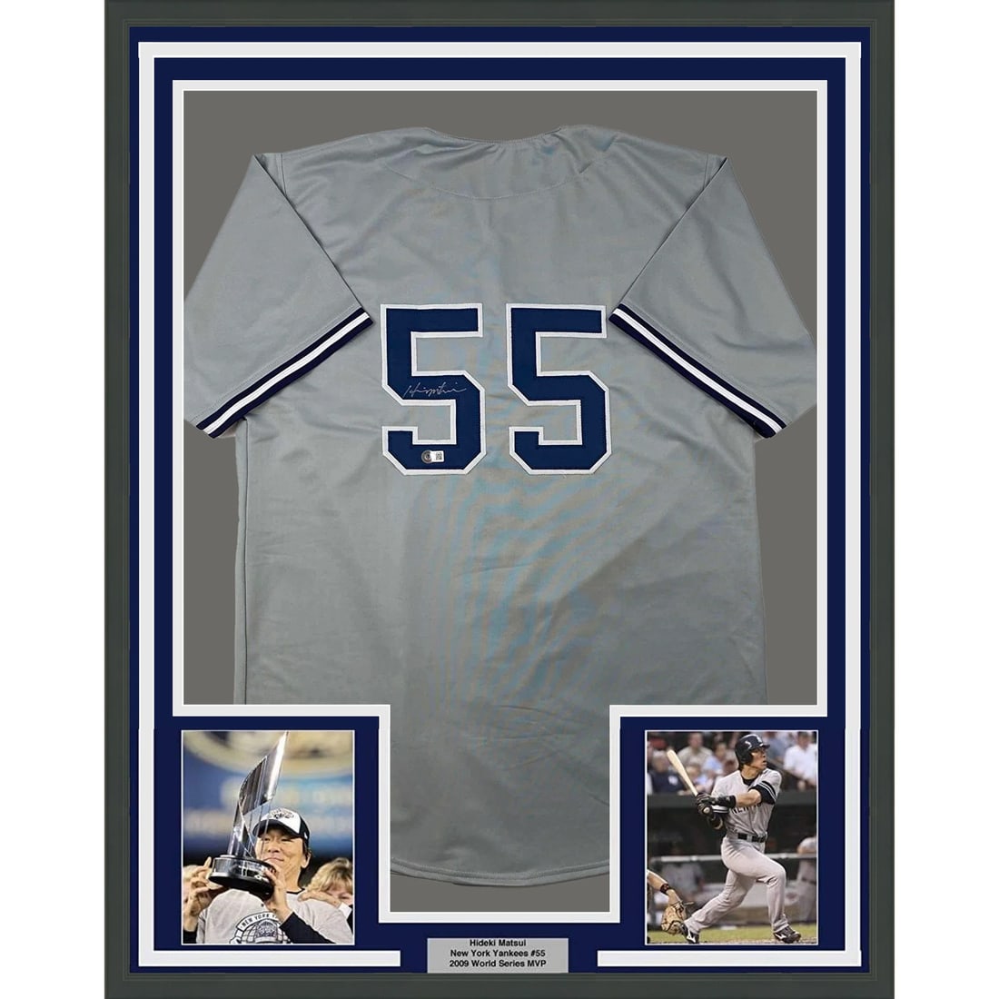 Framed Signed Hideki Matsui Jersey New York Yankees BAS Authenticated: Framed Signed Hideki Matsui Jersey New York Yankees BAS Authenticated Showcase your love for baseball with this professionally framed and autographed Hideki Matsui jersey. The beautiful grey jersey, h