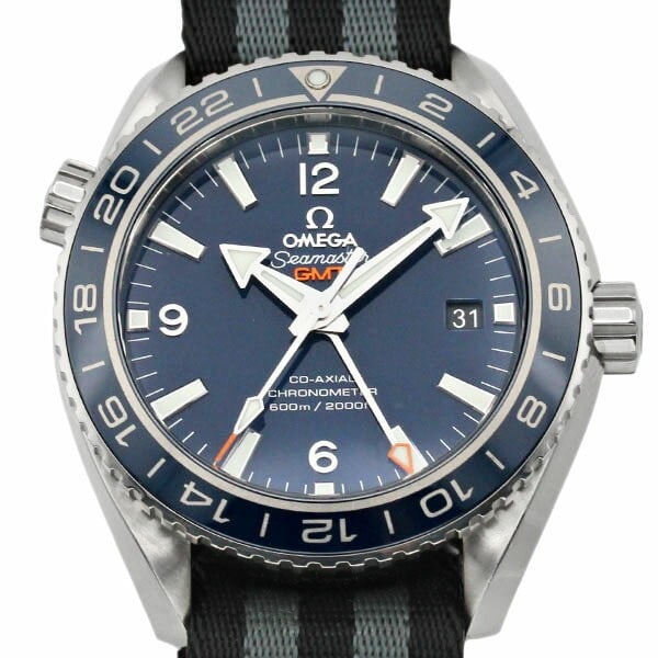 OMEGA Planet Ocean GMT Co-Axial Chronometer Men's Wristwatch: OMEGA Planet Ocean GMT Co-Axial Chronometer Men's Wristwatch This is an OMEGA Seamaster Planet Ocean 600M Co-Axial Chronometer GMT wristwatch for men. Made in Switzerland, this pre-owned timepiece com