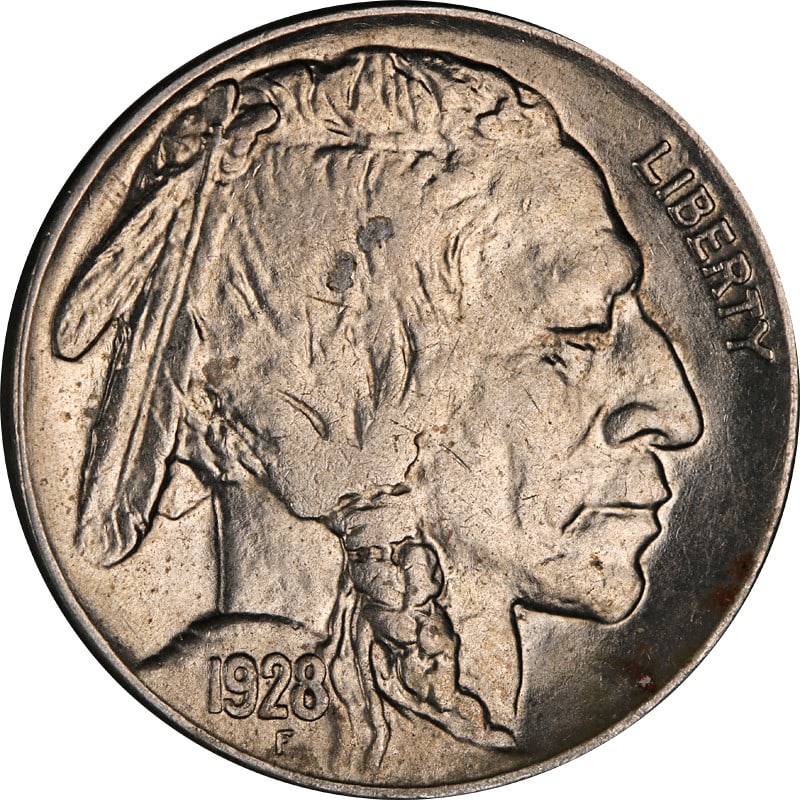 1928 Philadelphia Mint Buffalo Nickel United States Circulated (1 of 2)