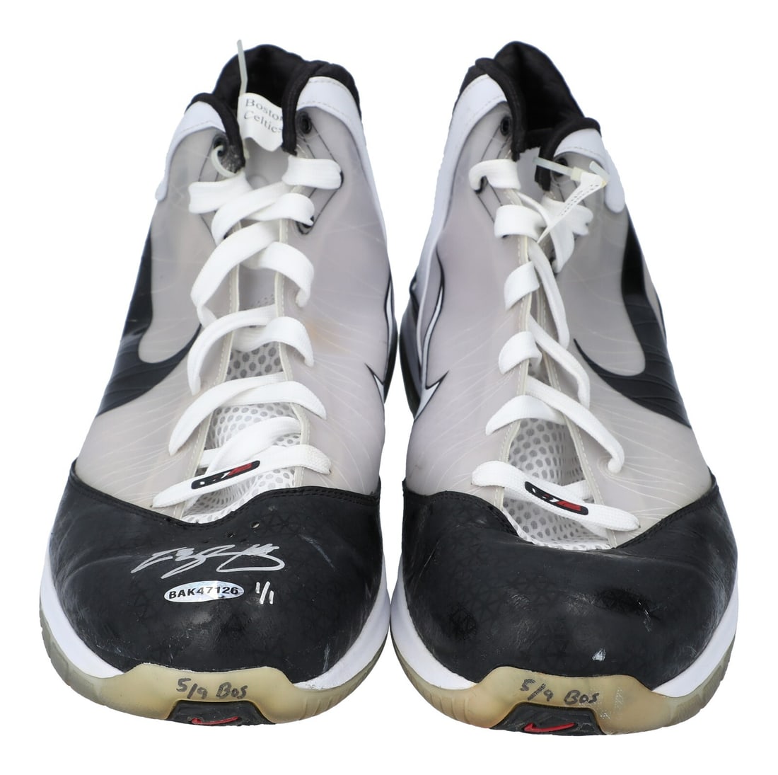 LeBron James Game Used Signed Sneakers 1/1 Upper Deck COA: LeBron James Game Used Signed Sneakers 1/1 Upper Deck COA Own a piece of basketball history with these game-used, signed sneakers worn by LeBron James during the 2010 Eastern Conference Finals. In Gam