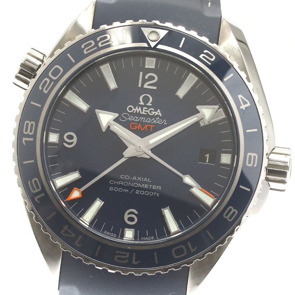 OMEGA Seamaster Planet Ocean GMT Date Men's Wristwatch 232.92.44.22.03.001: OMEGA Seamaster Planet Ocean GMT Date Men's Wristwatch 232.92.44.22.03.001 This is a pre-owned OMEGA Seamaster Planet Ocean 600M Date GMT men's wristwatch, model 232.92.44.22.03.001. It is a Swiss-mad