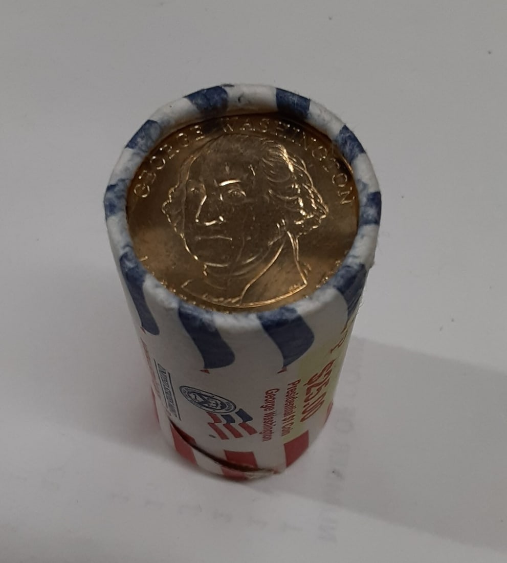 Roll of 25 2007-P George Washington Uncirculated Presidential Dollars in Mint Wrapper (1 of 3)