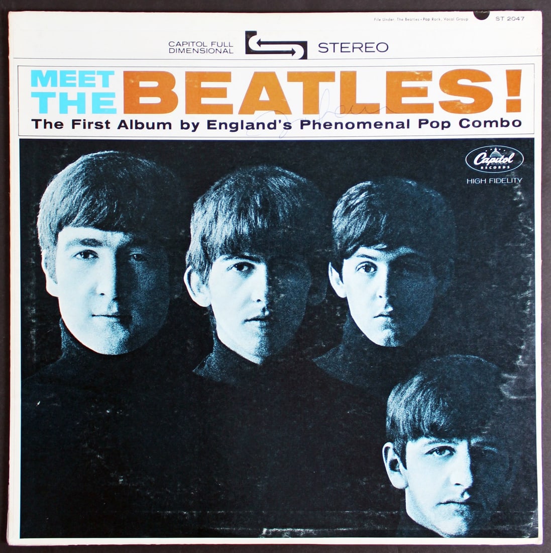 John Lennon Signed Meet The Beatles Album Cover Beckett COA (1 of 9)