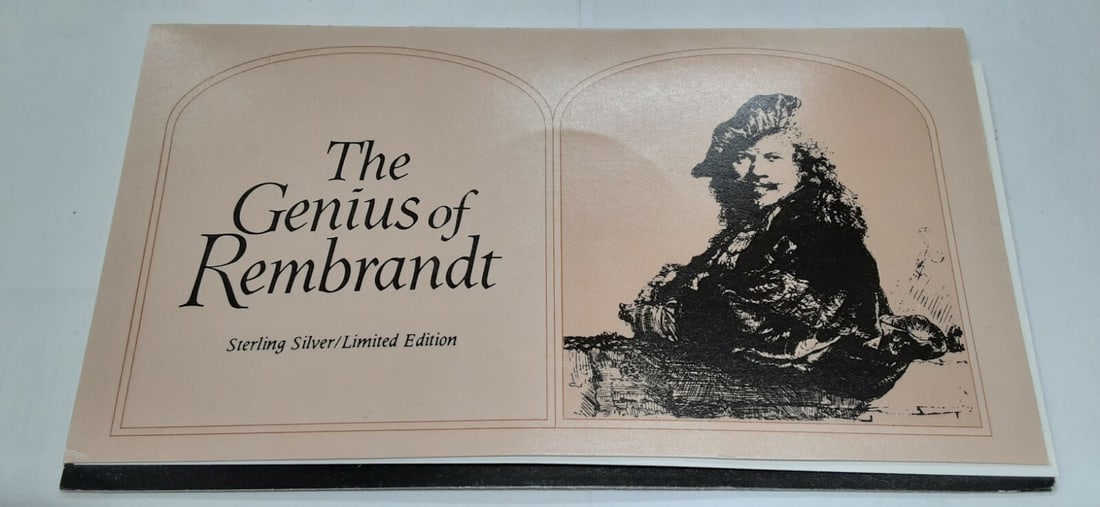 Rembrandt Christ Healing the Sick Sterling Silver Proof Medal in Franklin Mint Card (1 of 5)