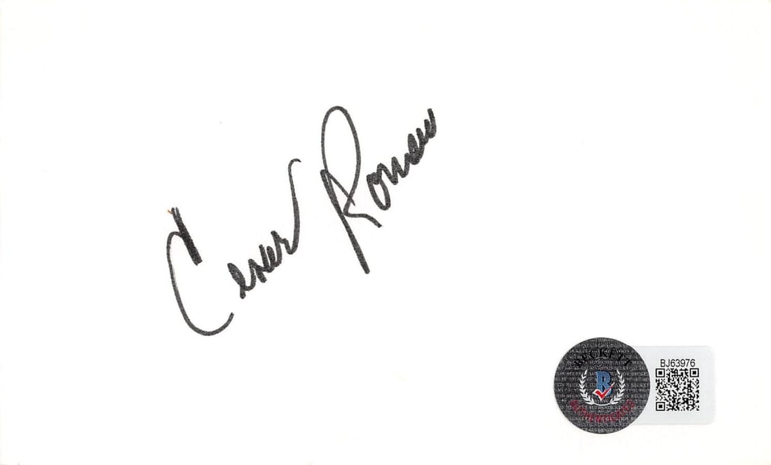 Cesar Romero Signed 3x5 Index Card with Beckett Authentication (1 of 3)
