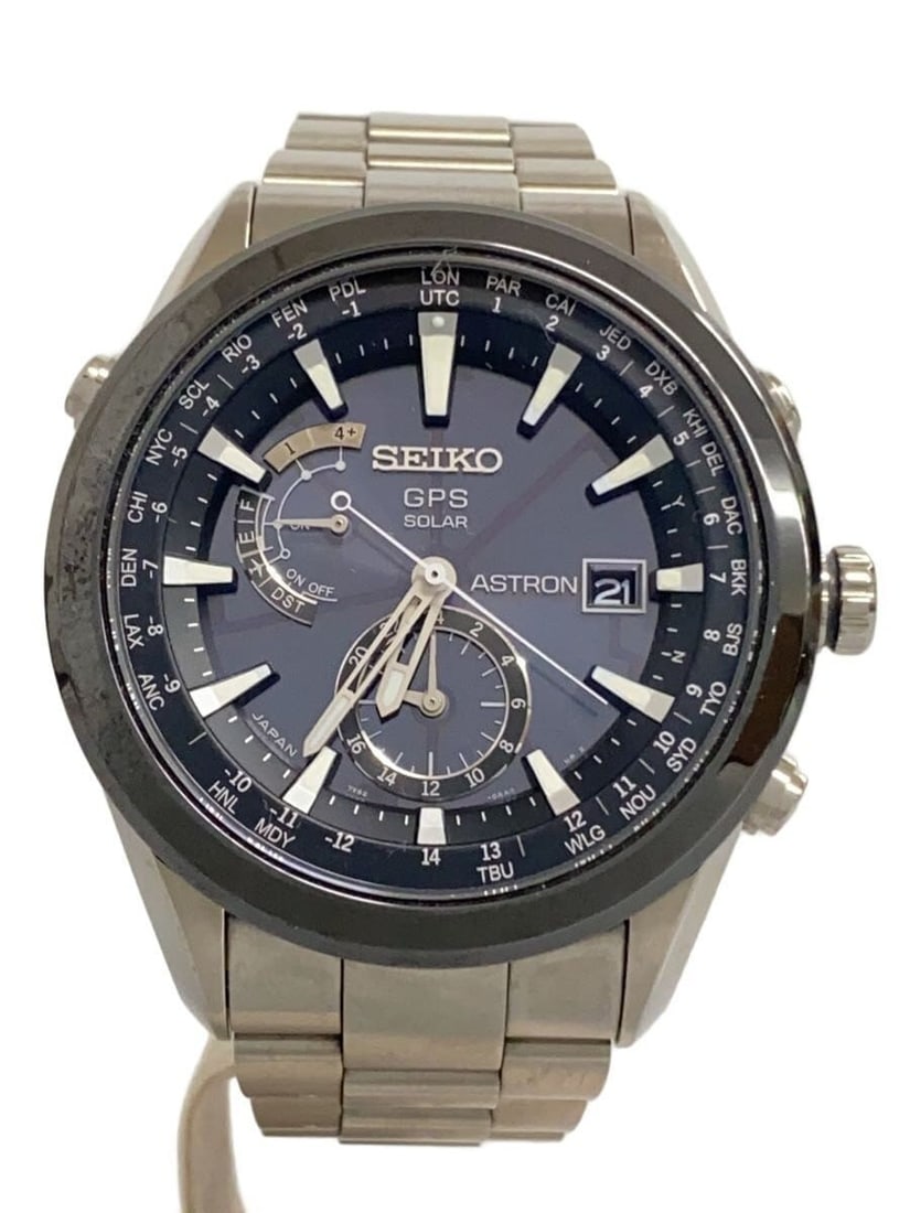 Seiko Astron Black Stainless Steel Men's Wristwatch 7X52-0AA0 (1 of 6)
