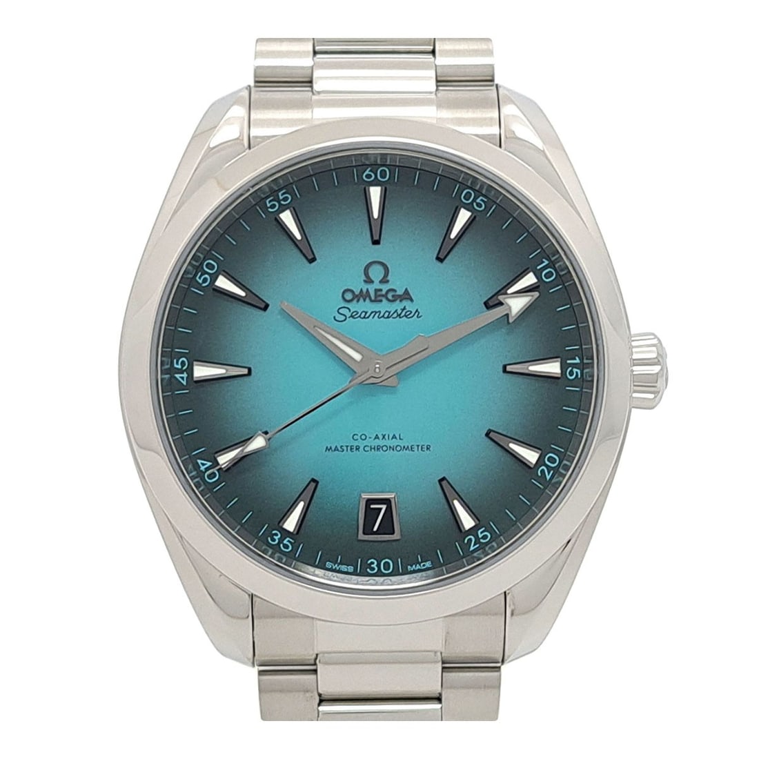 Omega Seamaster Aqua Terra Turquoise Automatic Men's Wristwatch: Omega Seamaster Aqua Terra Turquoise Automatic Men's Wristwatch This Omega Seamaster Aqua Terra 150M wristwatch features an automatic movement and is designed for men. Made in Switzerland, it is prese