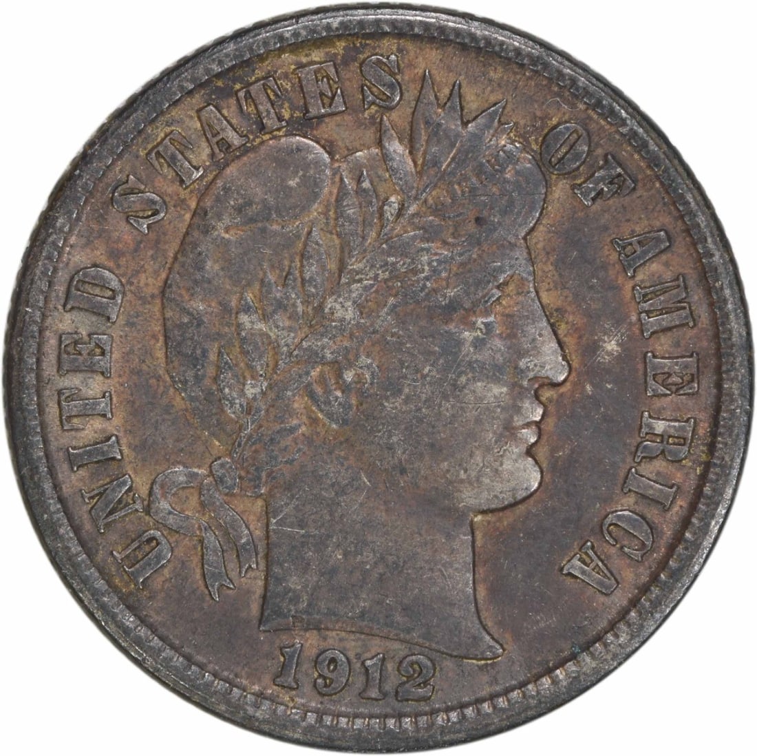 1912-D Barber Silver Dime AU Uncertified 90% Silver 10C Coin: 1912-D Barber Silver Dime AU Uncertified 90% Silver 10C Coin This 1912-D Barber Silver Dime is a remarkable collectible piece hailing from the United States. Struck at the Denver Mint, this coin featu