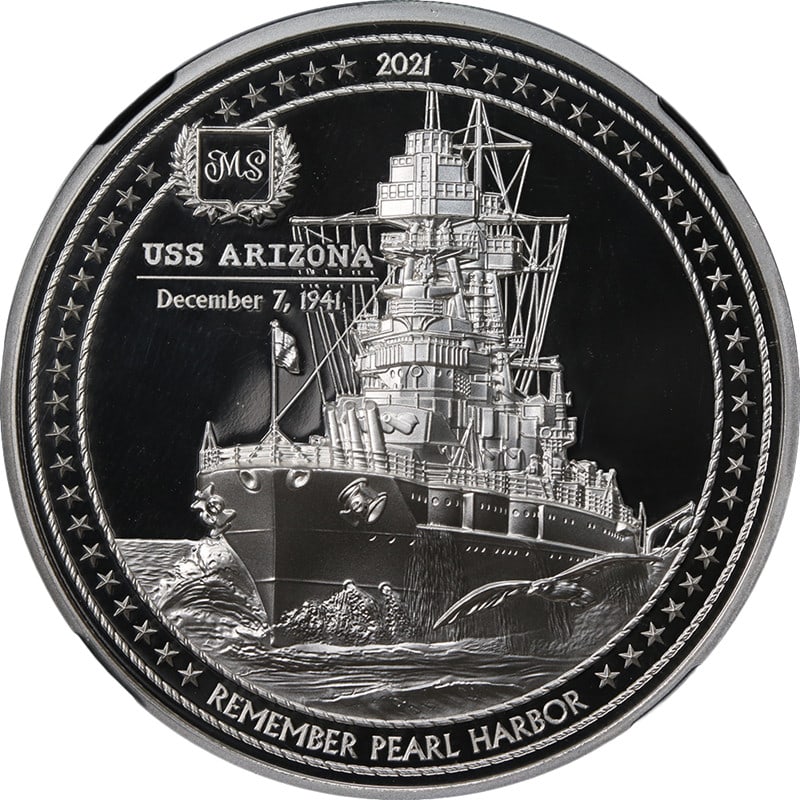 2021 Palau Silver $5 USS Arizona 80th Anniversary NGC PF70 Ultra Cameo Coin (1 of 4)