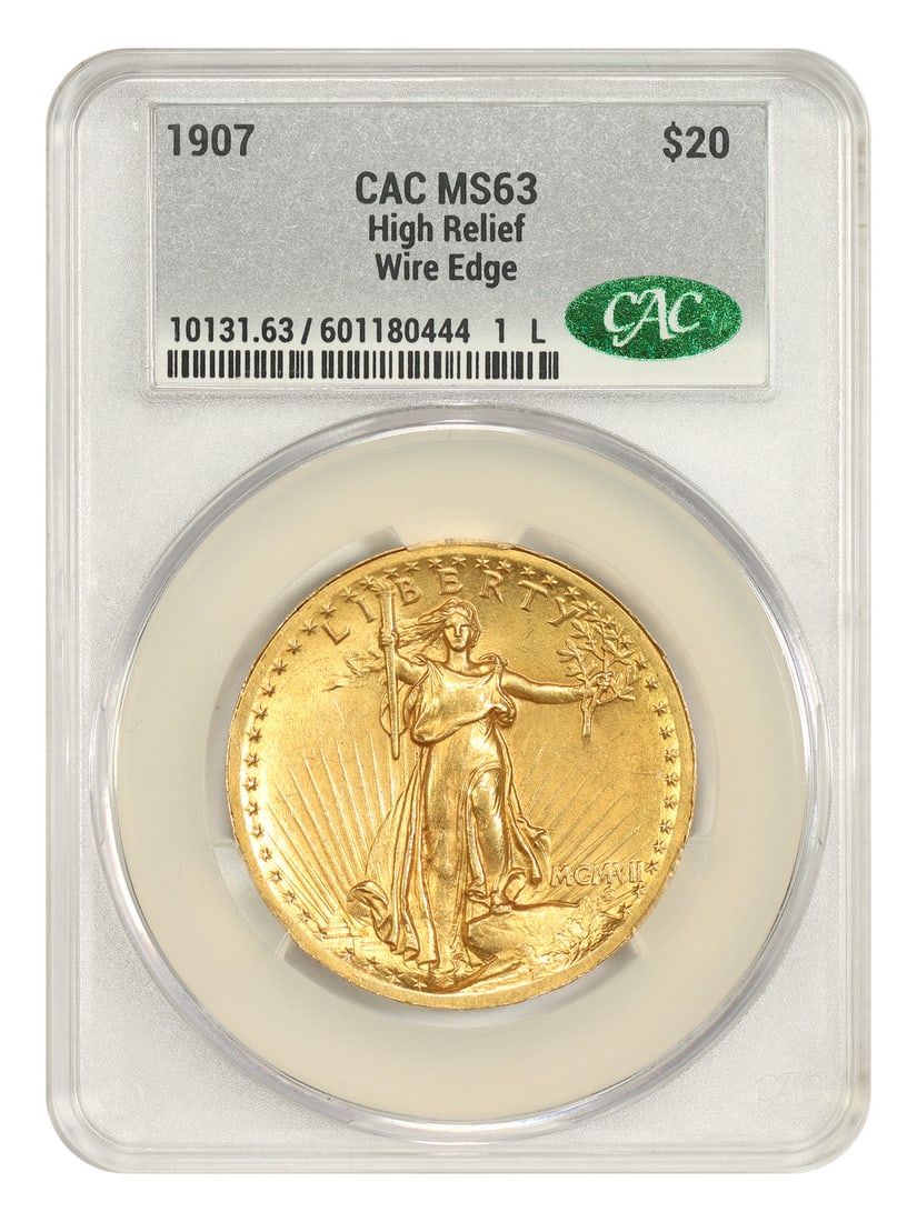 1907 Saint Gaudens $20 High Relief Wire Edge CACG MS63 (1 of 4)
