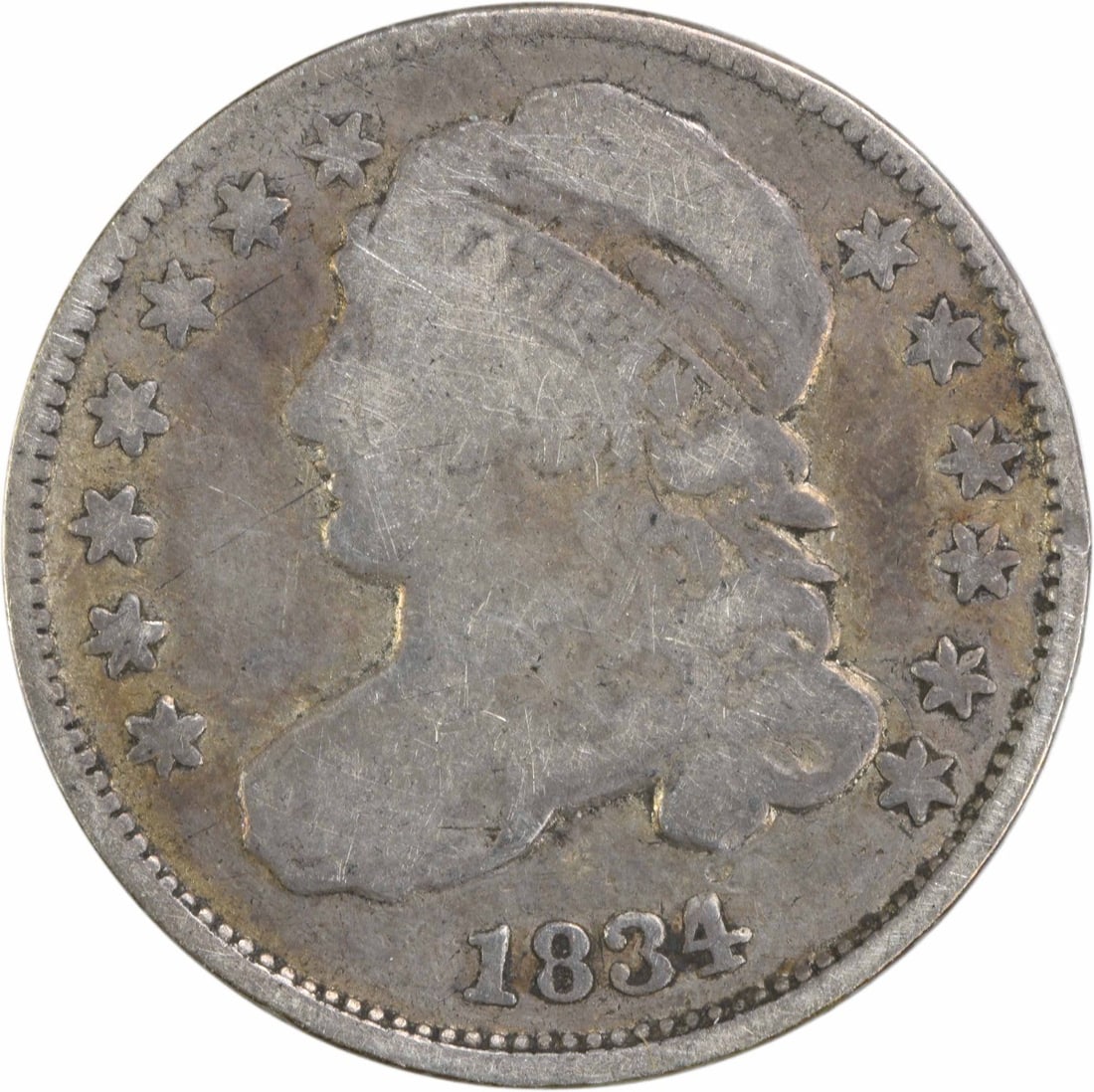 1834 Capped Bust Silver Dime 10C Uncertified VG Philadelphia (1 of 2)