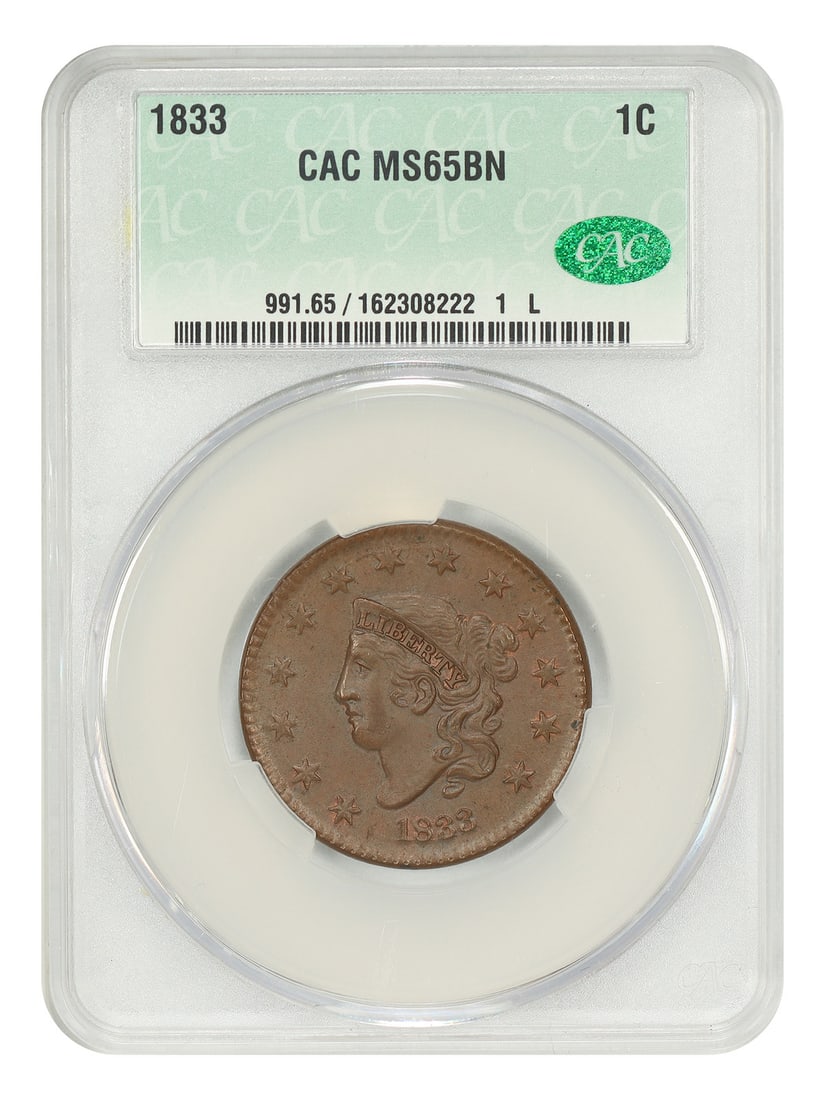 CACG MS65BN 1833 Coronet Head Large Cent (1 of 4)