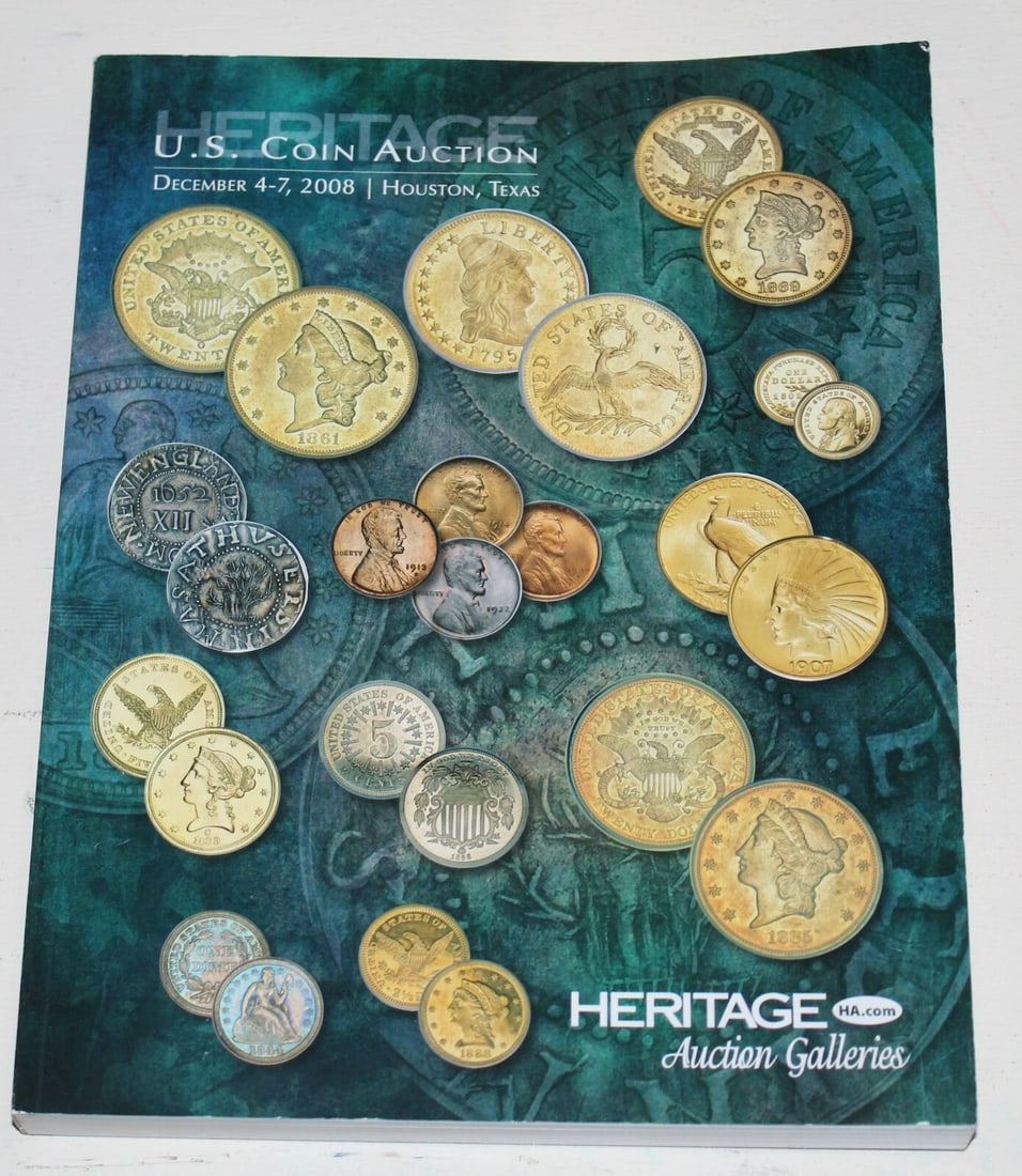 Houston Texas Heritage U.S. Coin Auction Catalog December 4-7 2008: Houston Texas Heritage U.S. Coin Auction Catalog December 4-7 2008 This is a pre-owned auction catalog from Heritage for a U.S. Coin Auction held in Houston, Texas, from December 4 to 7, 2008. It offe