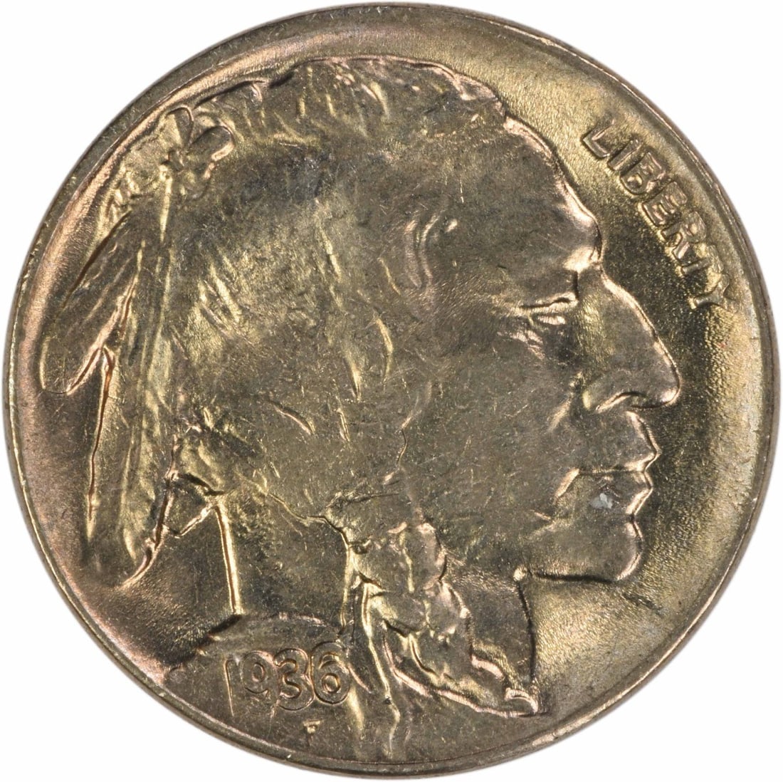 1936 D Uncirculated Buffalo Nickel Choice BU Plus Uncertified (1 of 2)