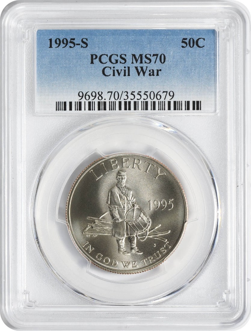 PCGS MS70 1995-S Civil War Half Dollar Commemorative (1 of 2)