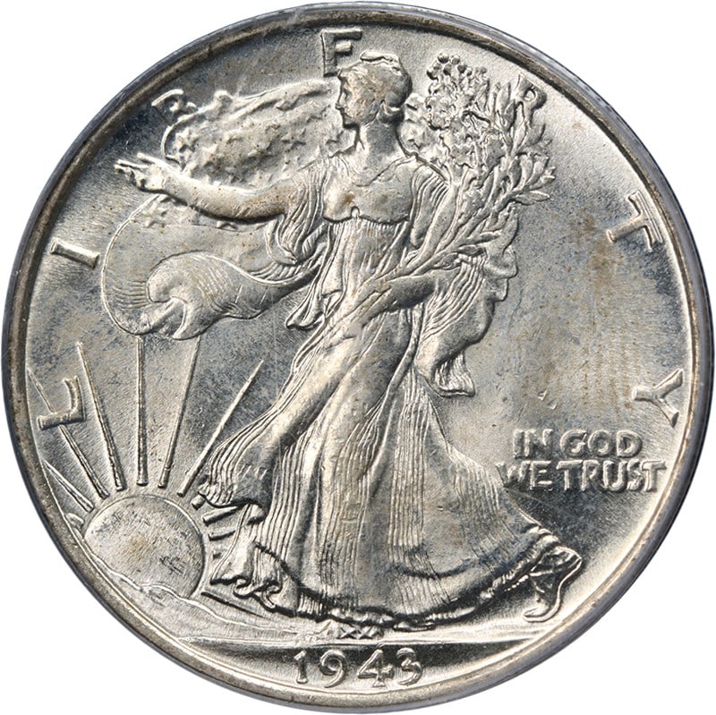 PCGS MS64 1943-P Walking Liberty Half Silver: PCGS MS64 1943-P Walking Liberty Half Silver This 1943-P Walking Liberty Half Dollar is graded MS64 by PCGS, indicating a high-quality uncirculated coin. It features attractive luster, a strong strike
