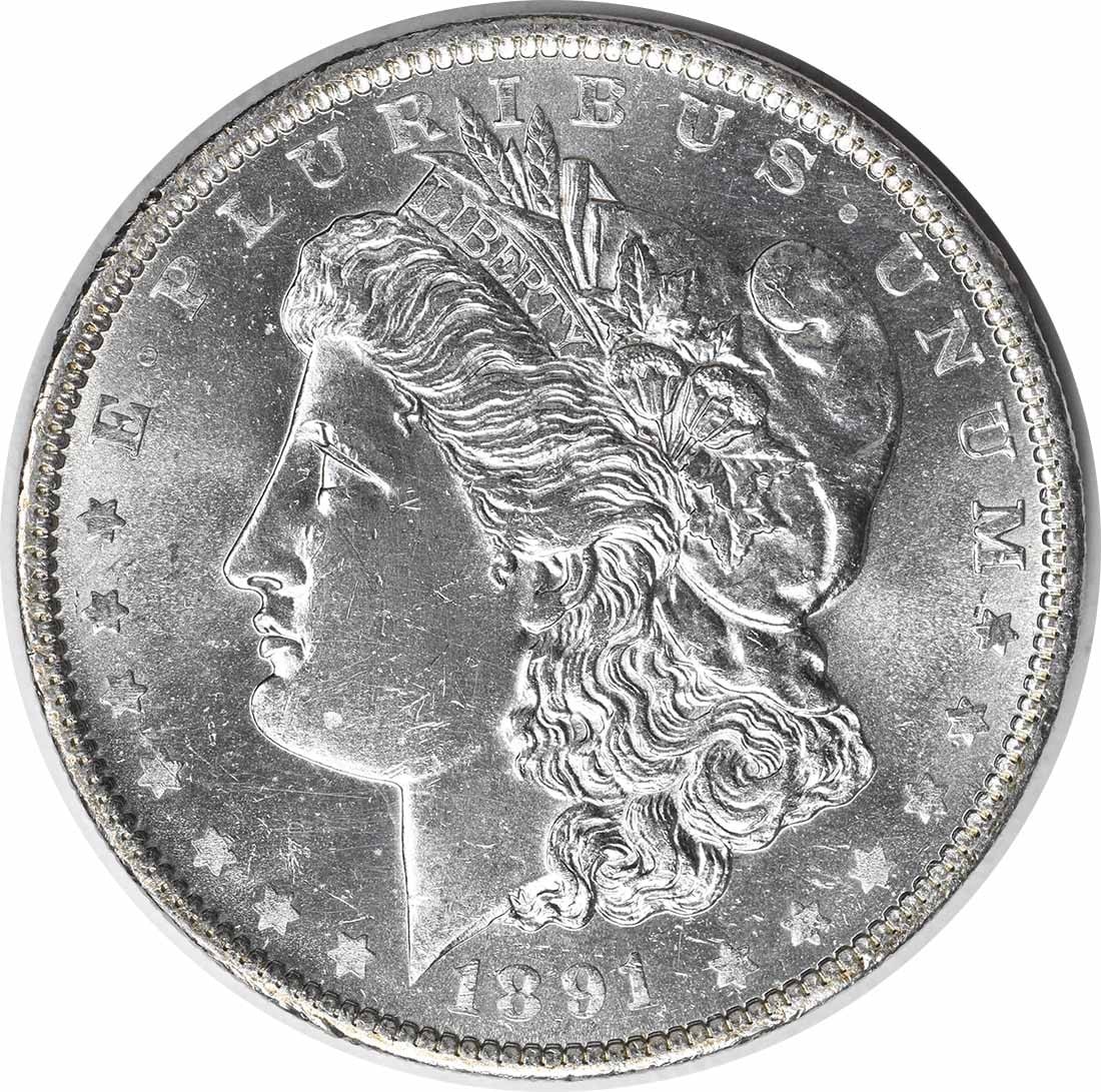 1891 O Silver Dollar Morgan Choice BU Uncirculated Uncertified: 1891 O Silver Dollar Morgan Choice BU Uncirculated Uncertified This 1891-O Morgan Silver Dollar is an uncirculated coin graded as Choice Brilliant Uncirculated (BU). It is composed of silver and was m
