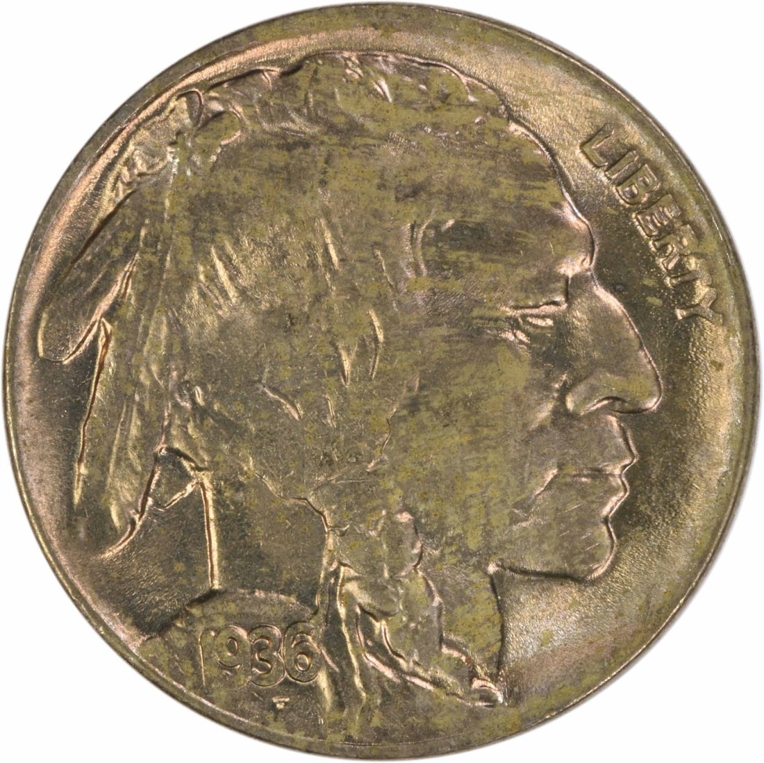 Uncirculated 1936 Denver Mint Buffalo Nickel Choice BU Plus (1 of 2)