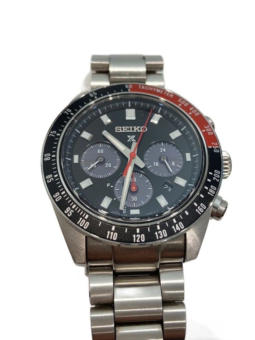 Seiko Prospex Speedtimer Black Stainless Steel Men's Wristwatch (1 of 6)